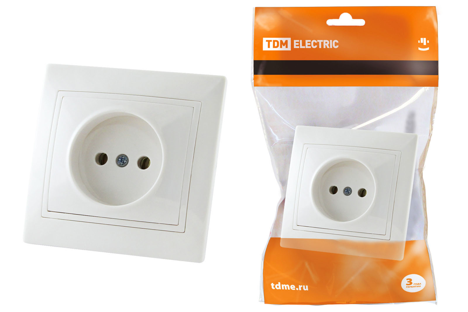 Розетка TDM 2П 10А 250В белая "Таймыр"
