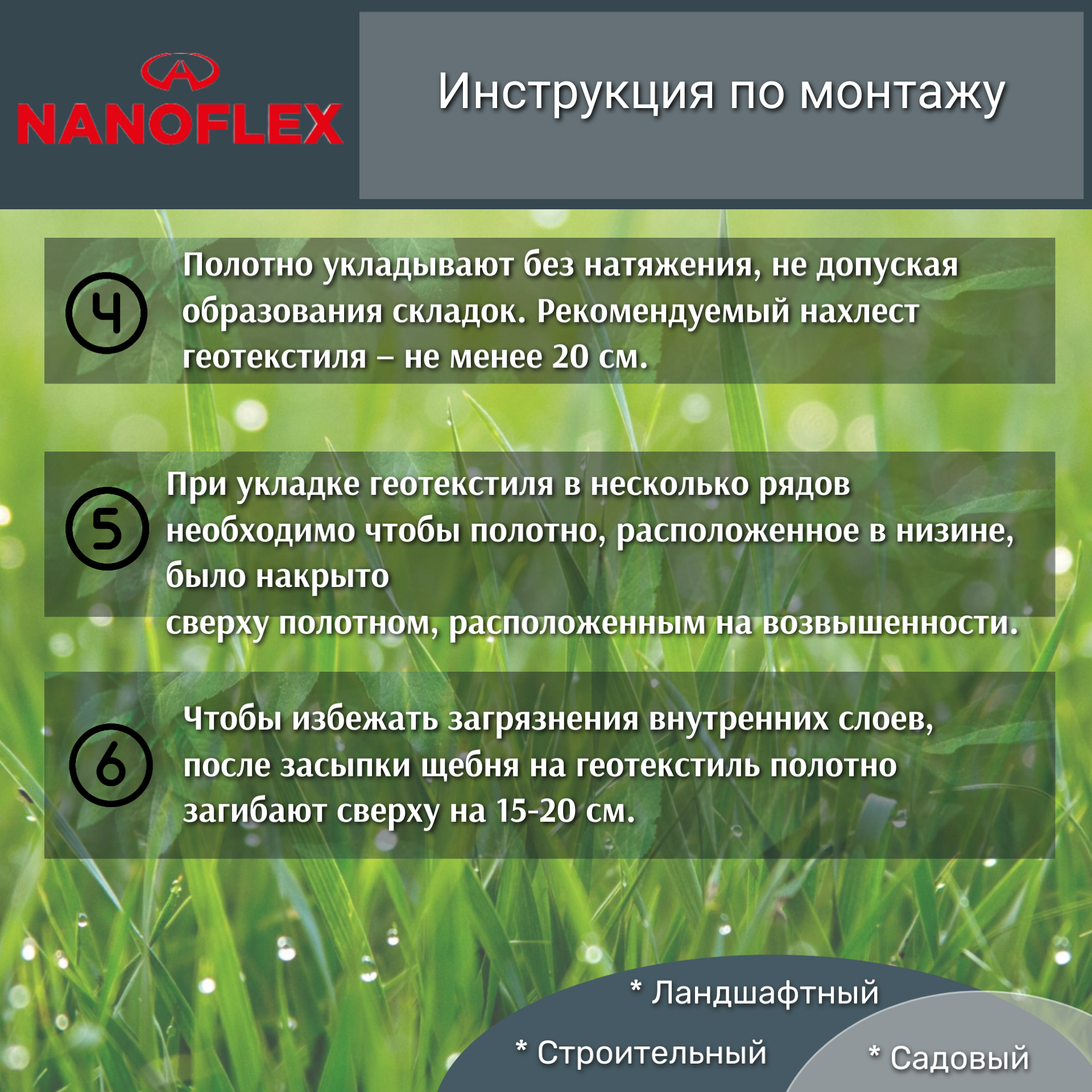 Геотекстиль ИЗОСТРОЙ ГЕО-100 70м2 NANOFLEX 00-00000621 - детальное фото