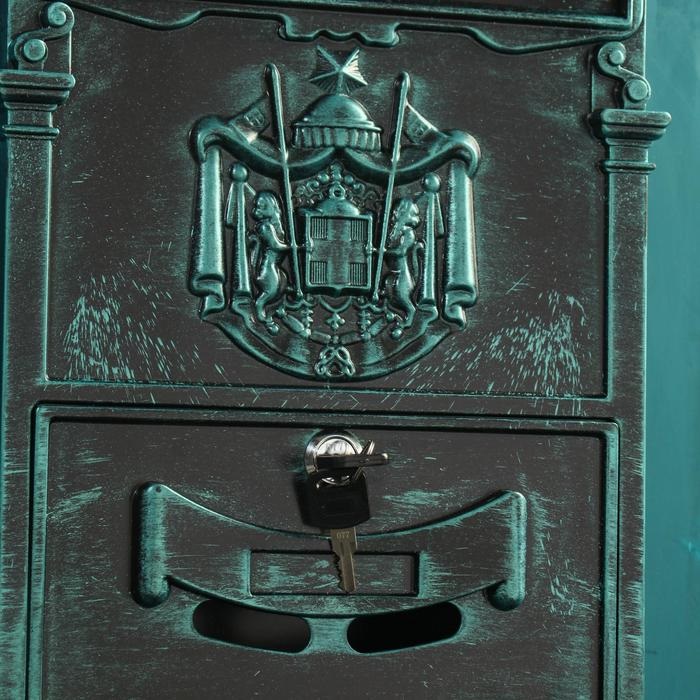 Ящик почтовый АЛЛЮР №4010В зелёная патина АЛЛЮР - детальное фото