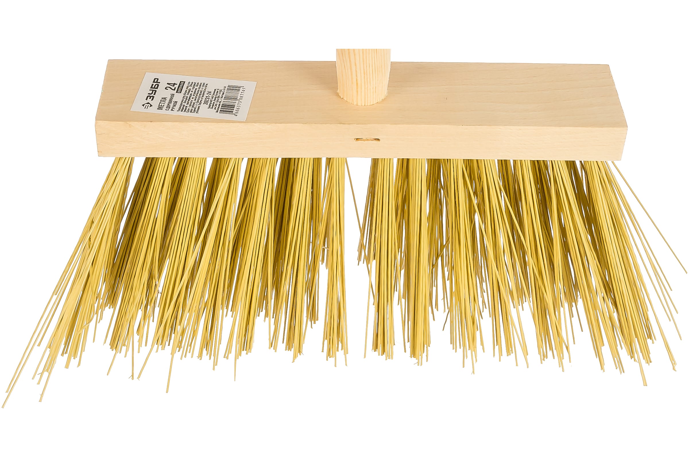 Метла ПЭТ ЗУБР 120см, 24см с деревянной ручкой