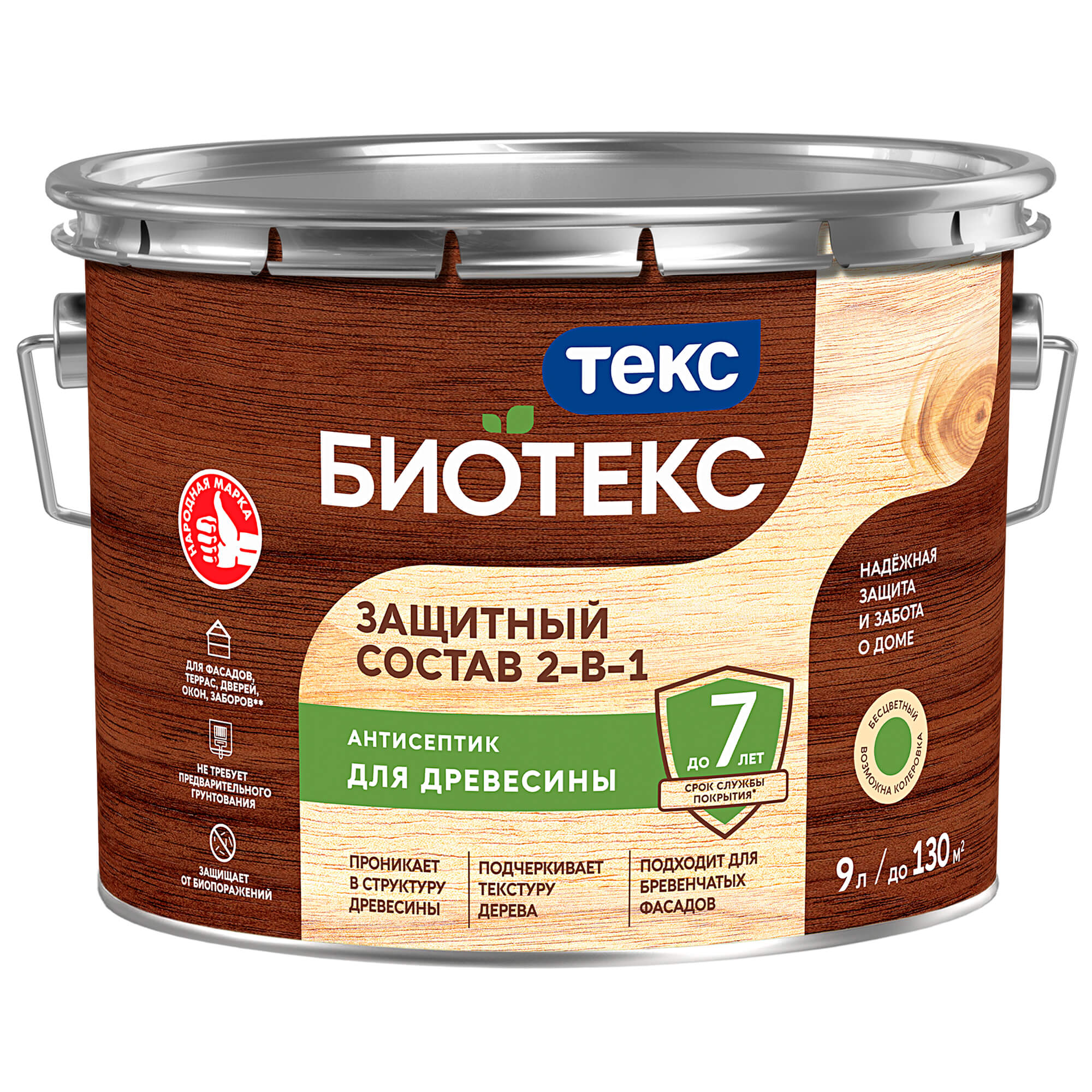 Защитный Состав 2-в-1 БИОТЕКС бесцветный 9л Tikkurila RU 700008164 - фото товара